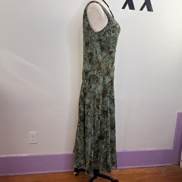 Vintage Y2K Evan Picone Asymmetric Floral Maxi Dress Fairy Ethereal 12 - Picture 3 of 10
